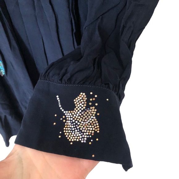 Zadig & Voltaire Remember Floral Stud Wrap Mini Dress Floral Rhinestones Medium - Picture 5 of 7